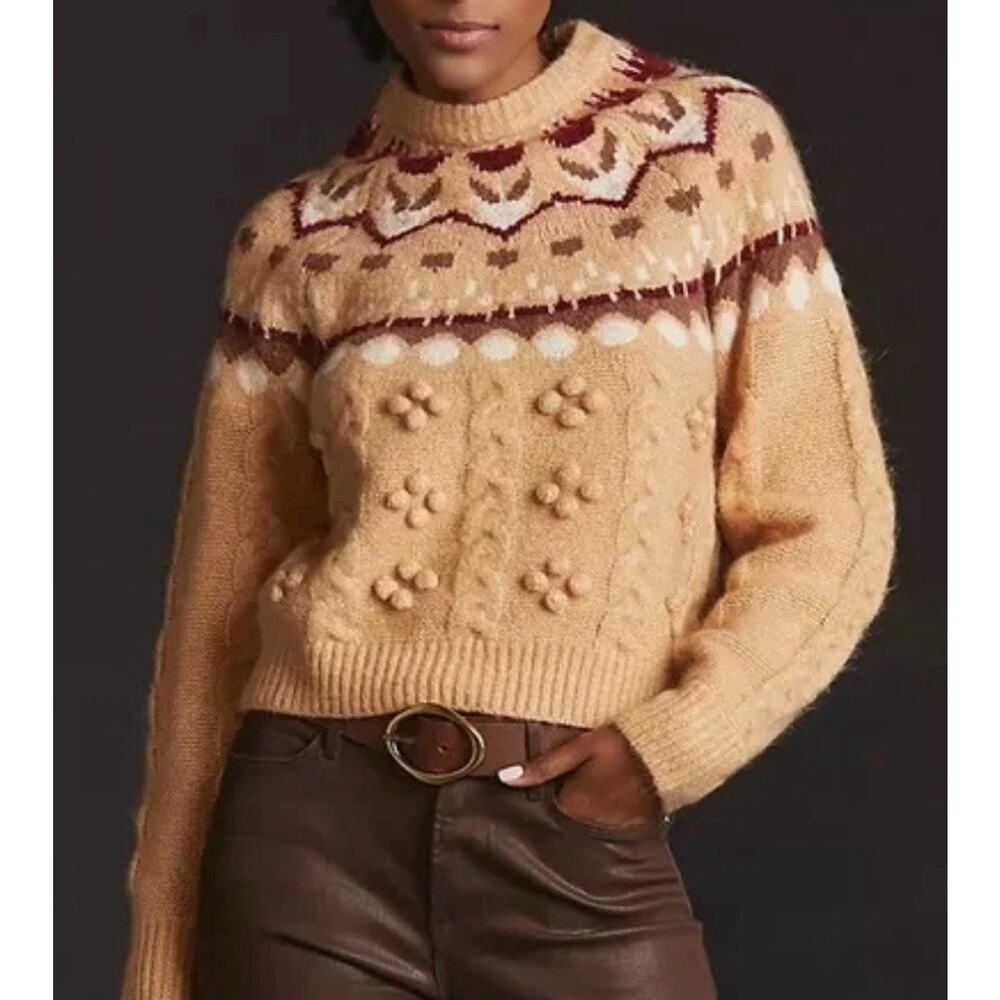 Scotch & Soda Women’s XL Tulip Fairisle‎ Beige Sweater Alpaca